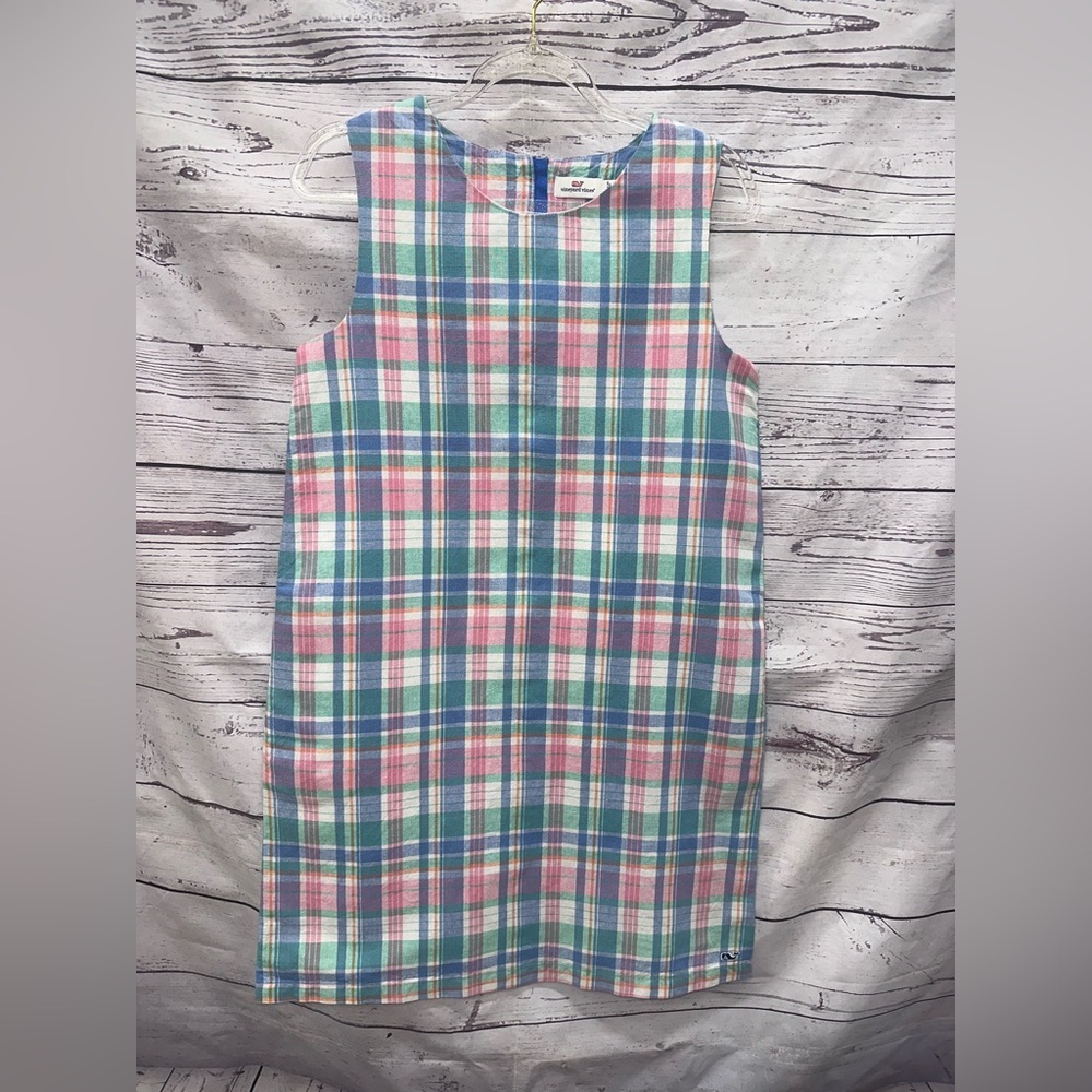 Vineyard Vines Multicolor Plaid Dress Size 14